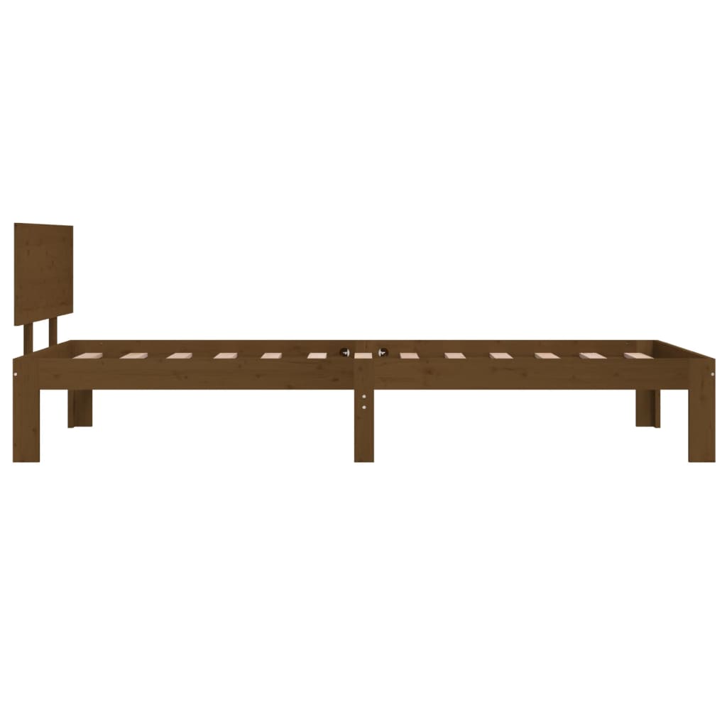 Bed Frame without Mattress Honey Brown Solid Wood Pine 90x200cm