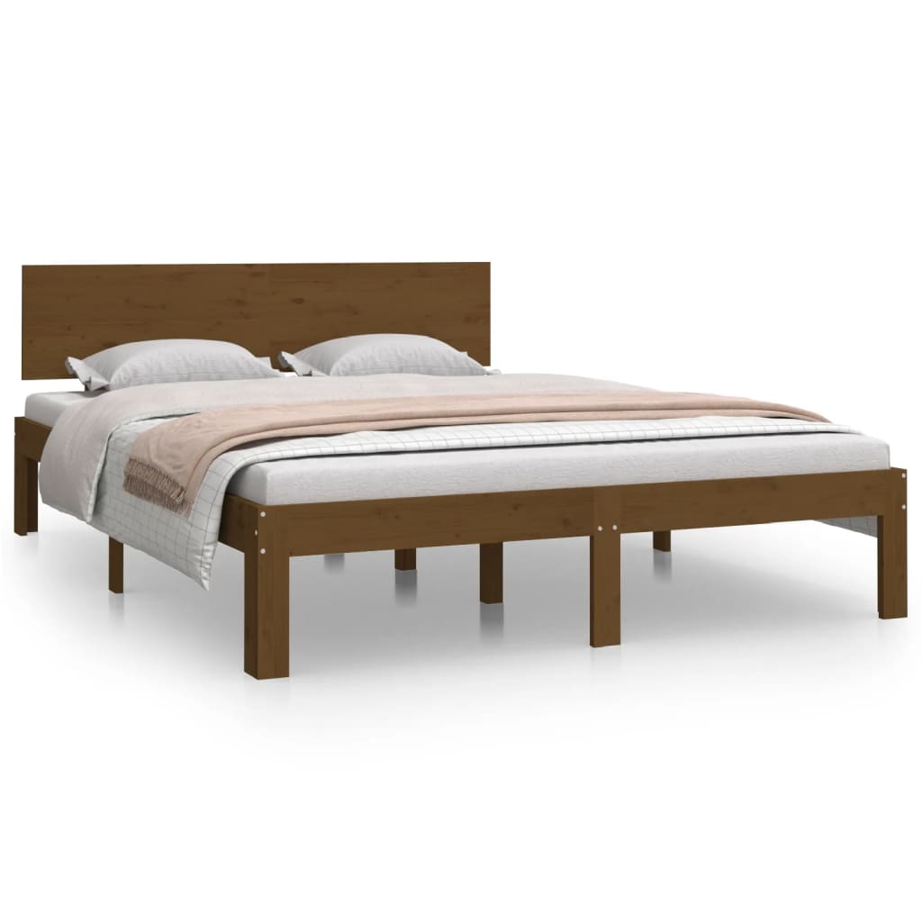 Bed Frame without Mattress Honey Brown 150x200cm King Size