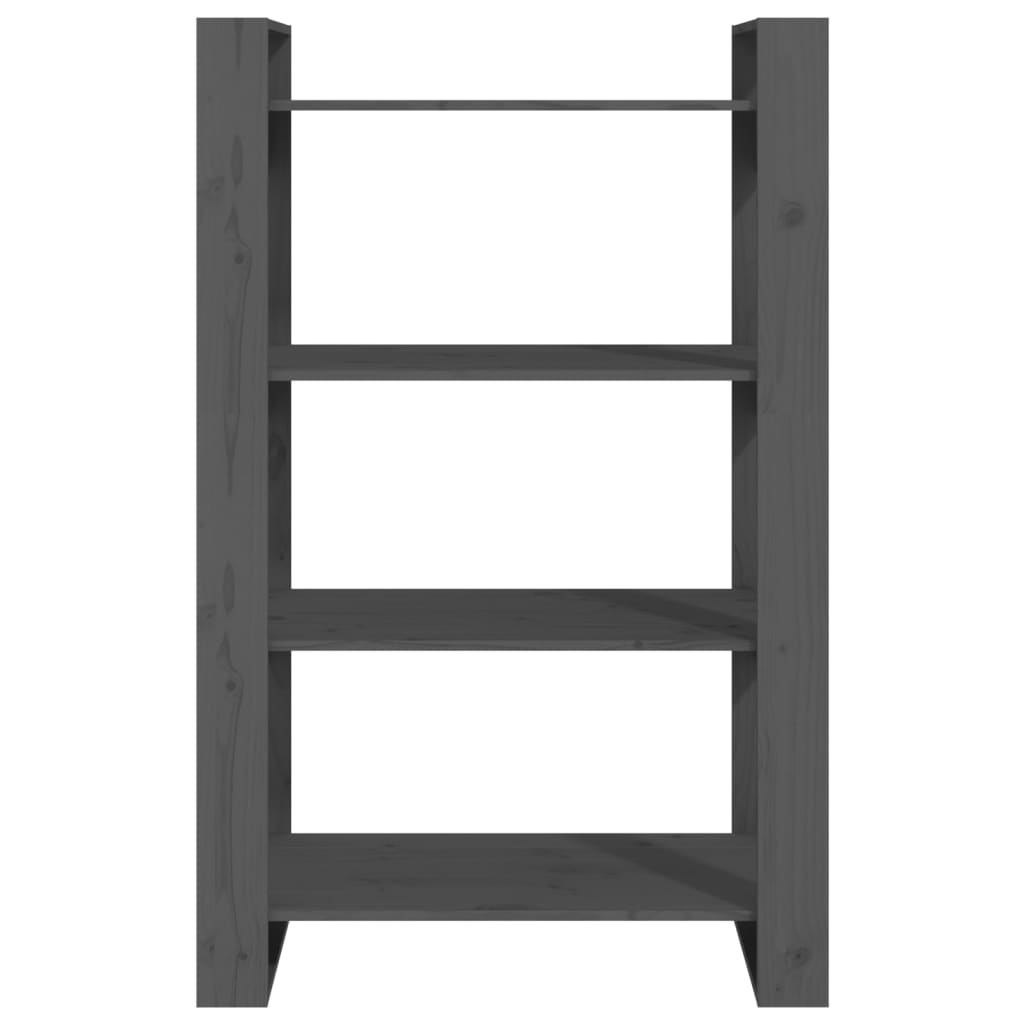 Book Cabinet/Room Divider Grey 80x35x125 cm Solid Wood Pine