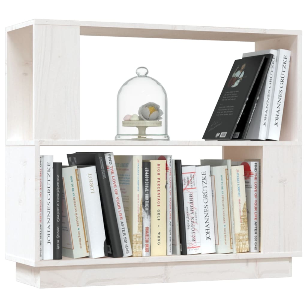 Book Cabinet/Room Divider White 80x25x70 cm Solid Wood Pine