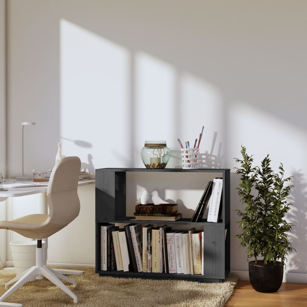 Book Cabinet/Room Divider Grey 80x25x70 cm Solid Wood Pine