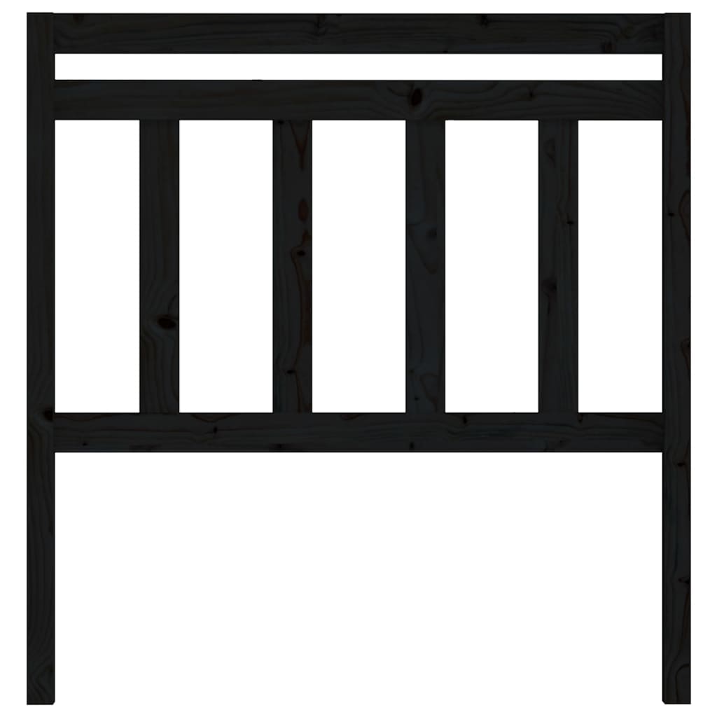 Bed Headboard Black 106x4x100 cm Solid Wood Pine