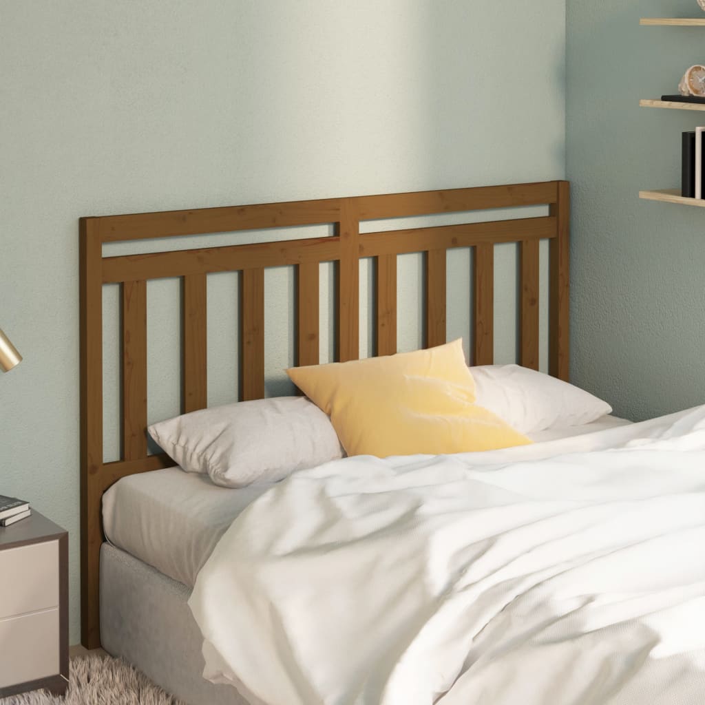 Bed Headboard Honey Brown 146x4x100 cm Solid Wood Pine