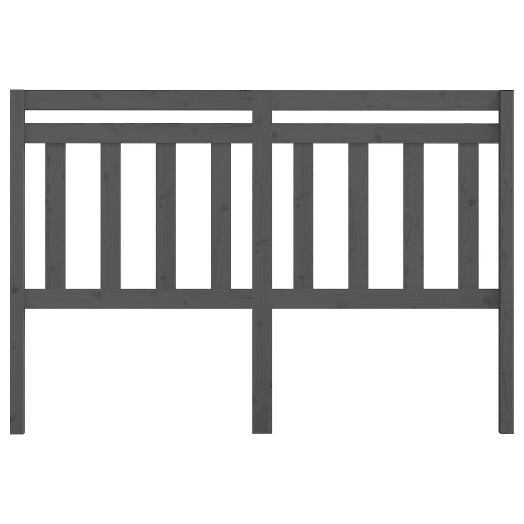 Bed Headboard Grey 166x4x100 cm Solid Wood Pine