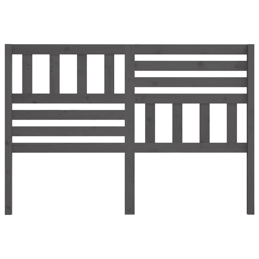 Bed Headboard Grey 126x4x100 cm Solid Wood Pine