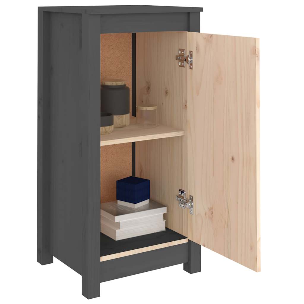Sideboards 2 pcs Grey 39x35x80 cm Solid Wood Pine