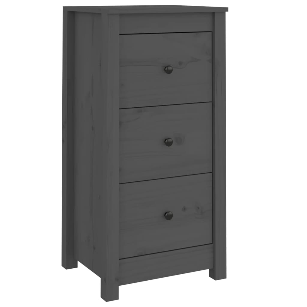 Sideboards 2 pcs Grey 40x35x80 cm Solid Wood Pine