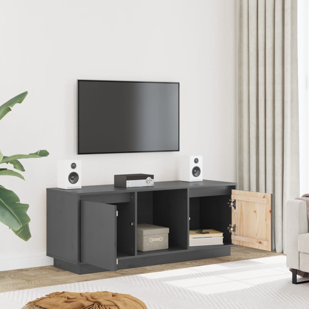 TV Cabinet Grey 110.5x35x44 cm Solid Wood Pine
