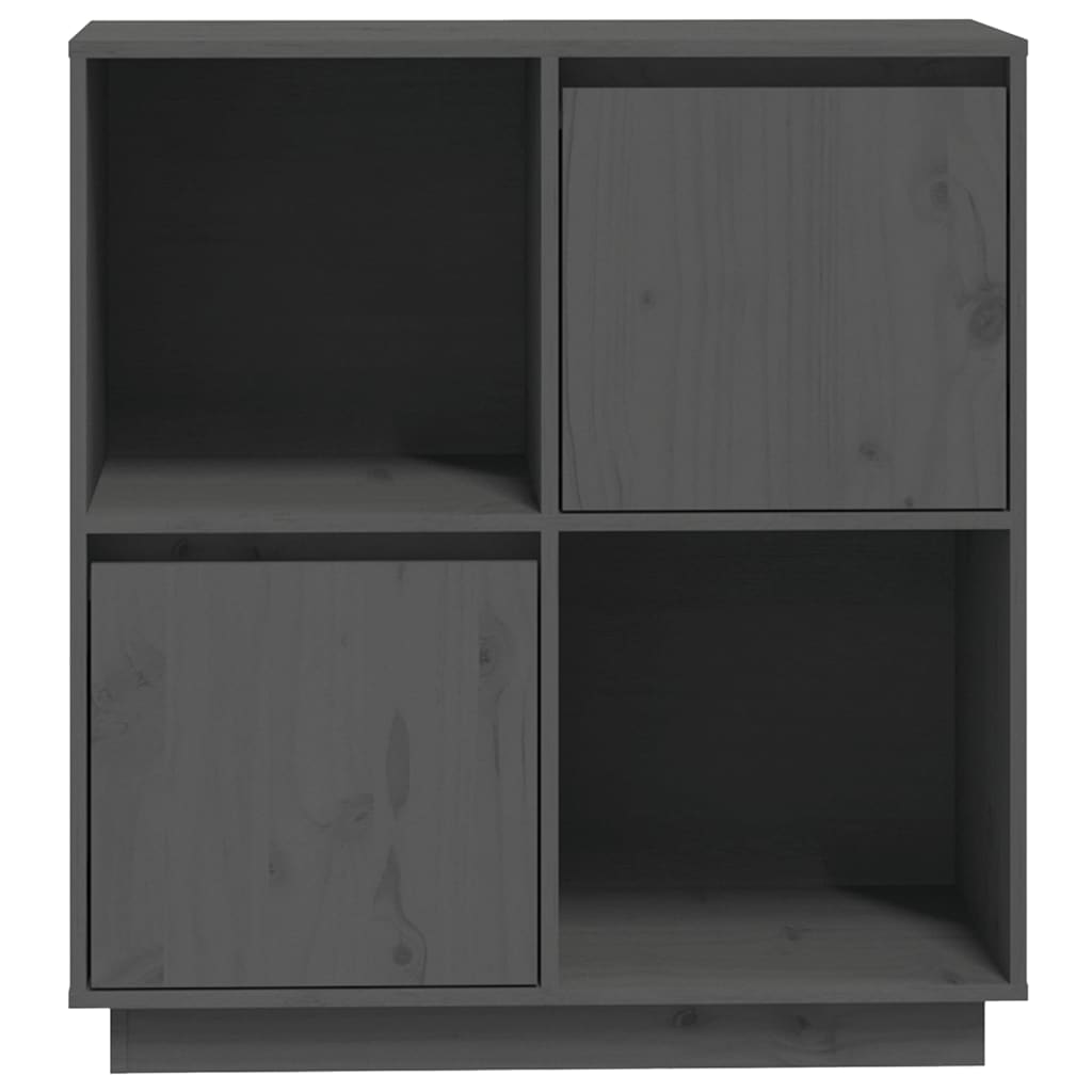 Sideboard Grey 74x35x80 cm Solid Wood Pine