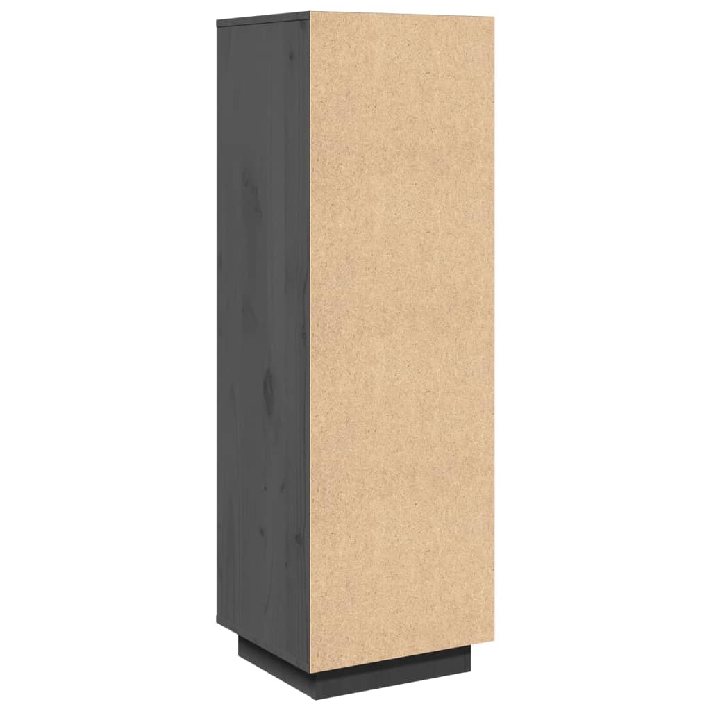 Highboard Grey 38x35x117 cm Solid Wood Pine