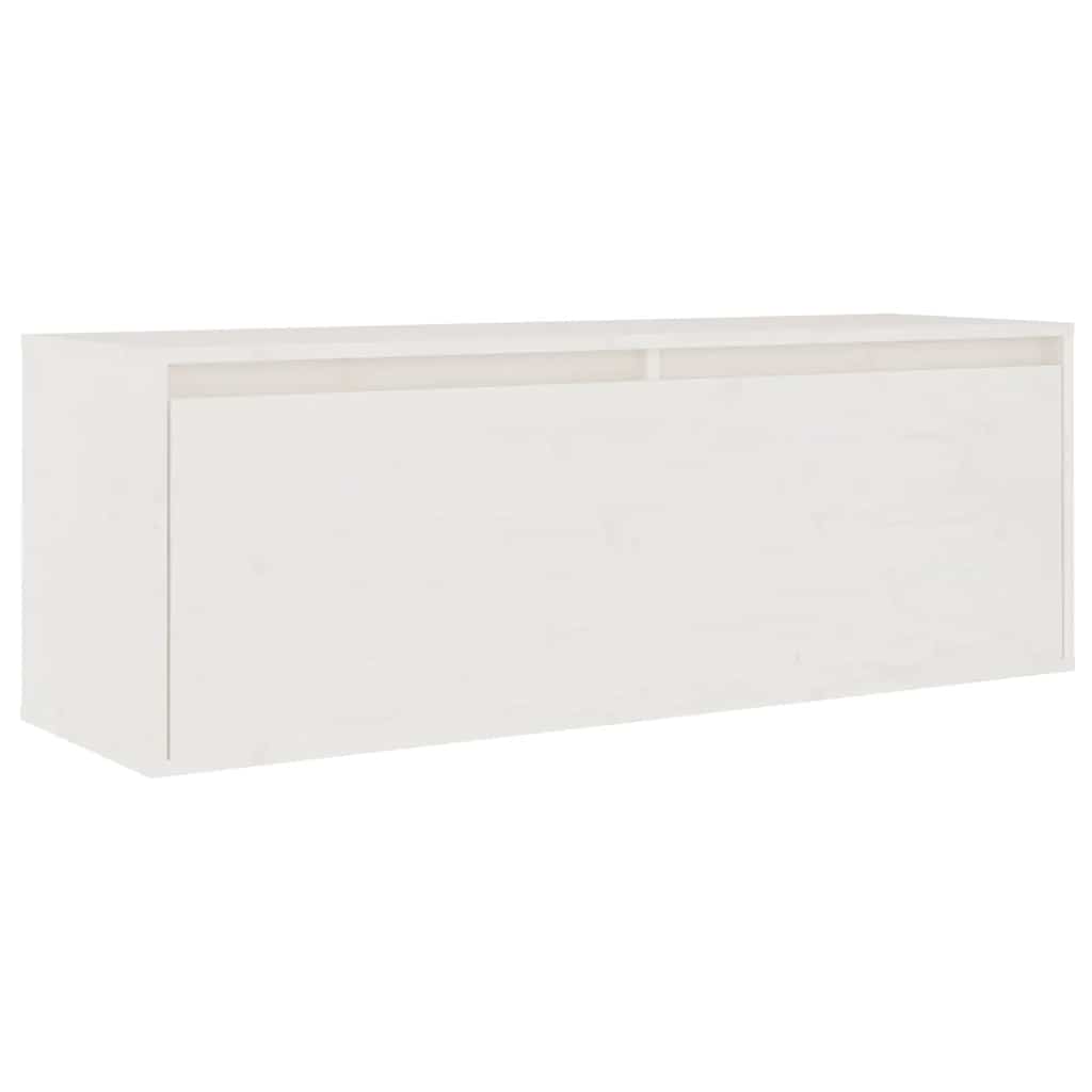 TV Cabinets 3 pcs White Solid Wood Pine