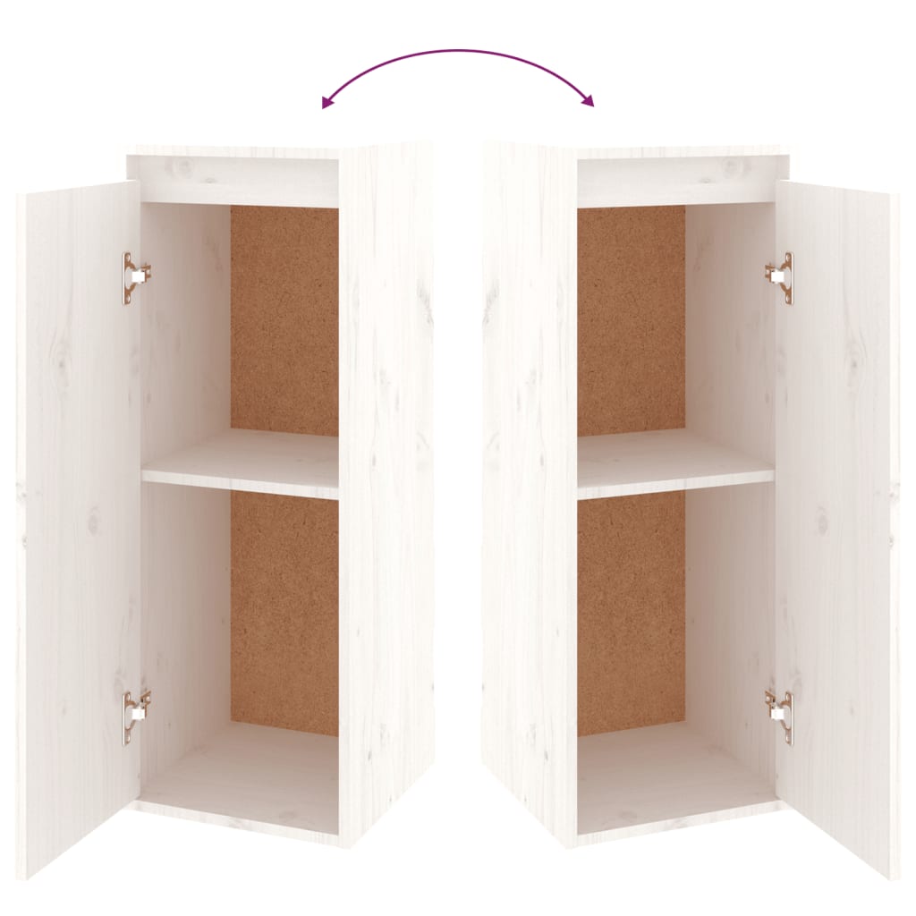 TV Cabinets 3 pcs White Solid Wood Pine