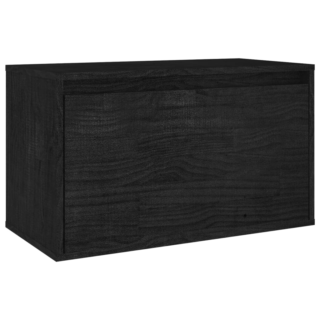 TV Cabinets 6 pcs Black Solid Wood Pine