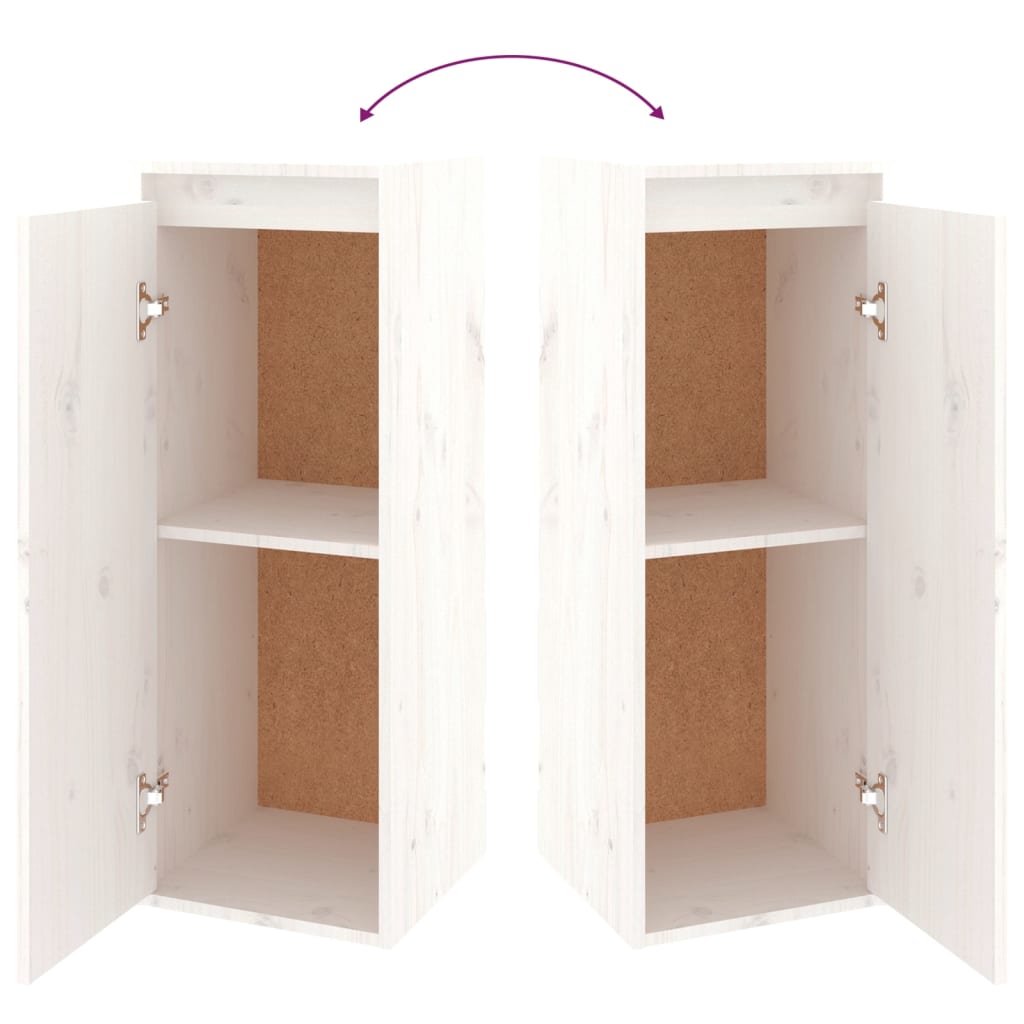 TV Cabinets 5 pcs White Solid Wood Pine