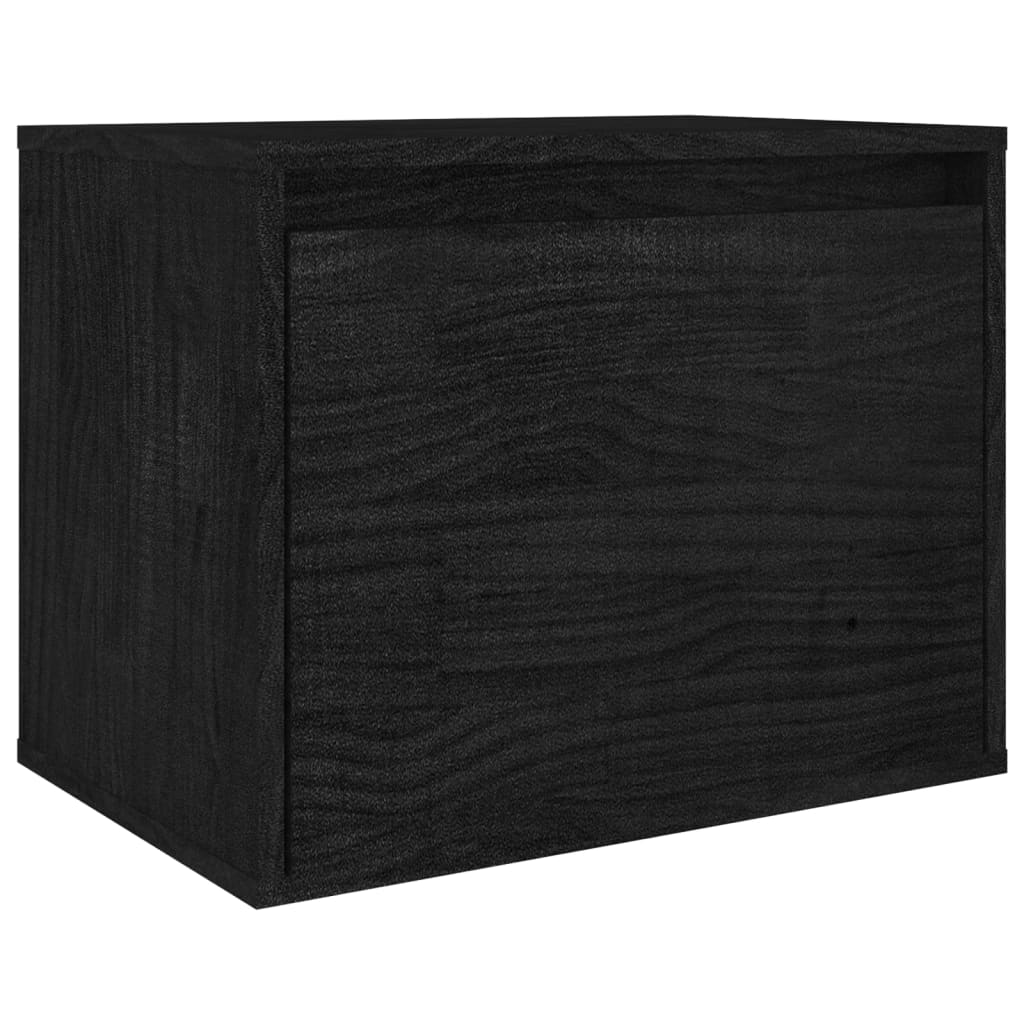 TV Cabinets 6 pcs Black Solid Wood Pine