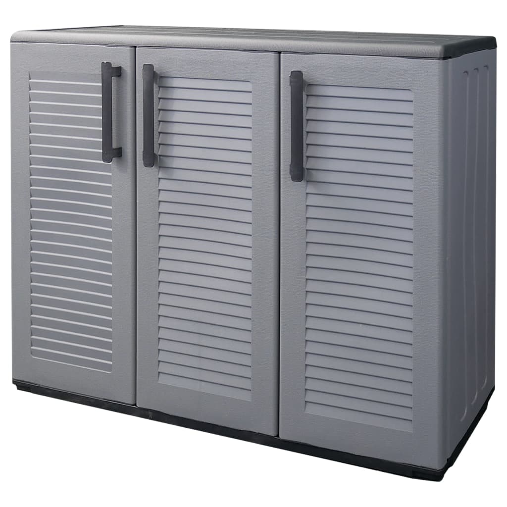 Garden Storage Cabinet Grey and Black 102x37x84 cm PP