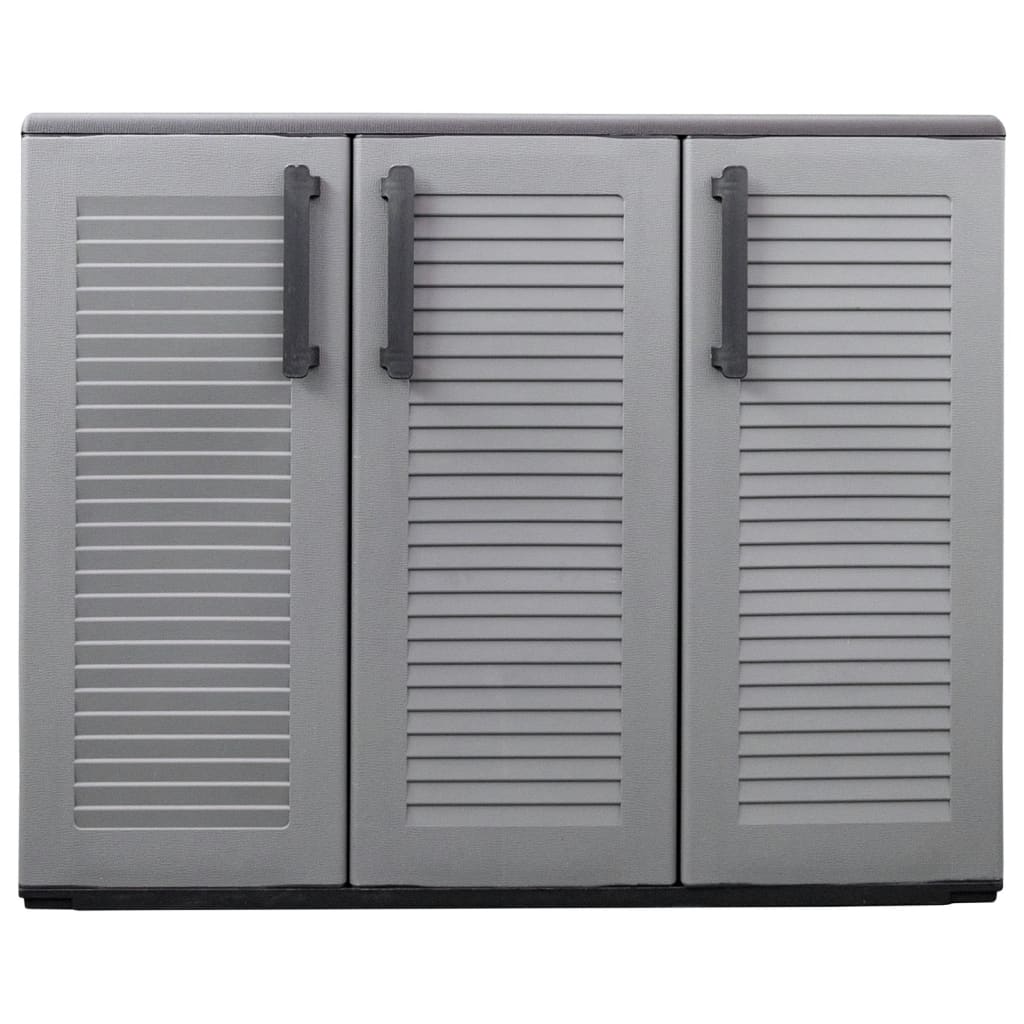 Garden Storage Cabinet Grey and Black 102x37x84 cm PP