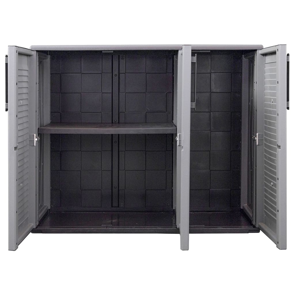 Garden Storage Cabinet Grey and Black 102x37x84 cm PP