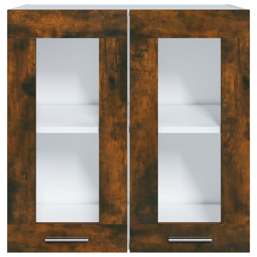 Hanging Glass Cabinet Smoked Oak 60x31x60 cm Engineered Wood