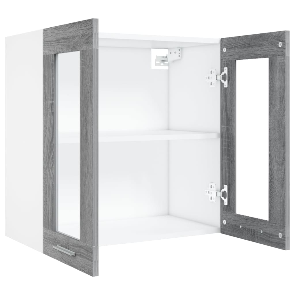 Hanging Glass Cabinet Lyon Grey Sonoma 60x31x60 cm Engineered Wood