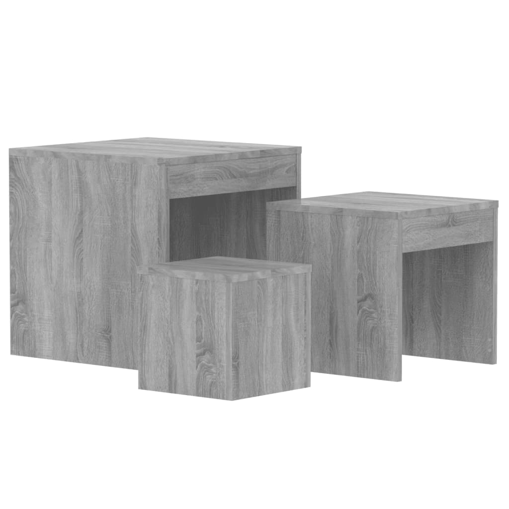 Nesting Tables 3 pcs Grey Sonoma Engineered Wood