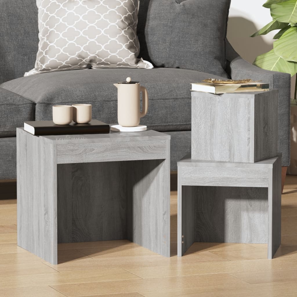 Nesting Tables 3 pcs Grey Sonoma Engineered Wood