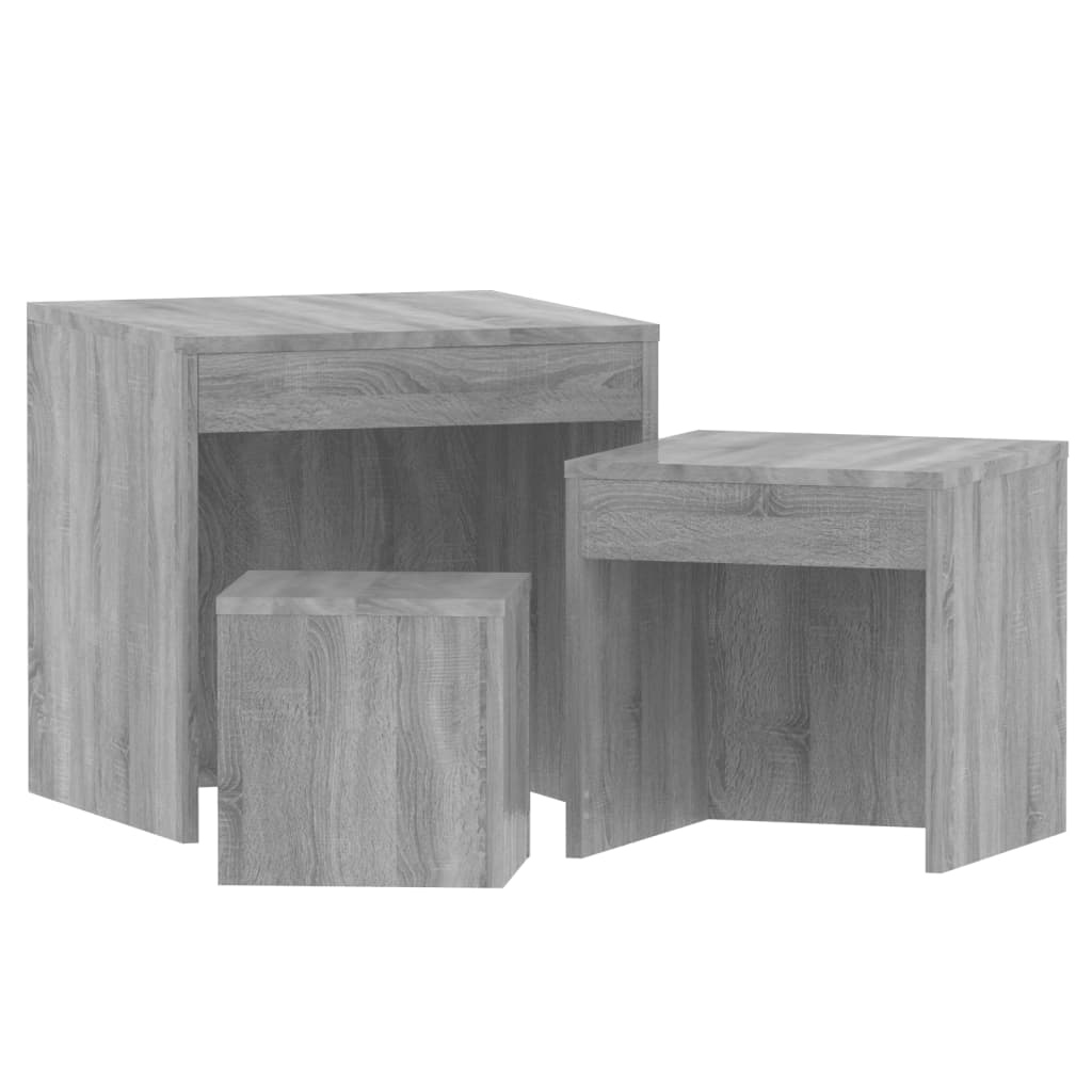 Nesting Tables 3 pcs Grey Sonoma Engineered Wood