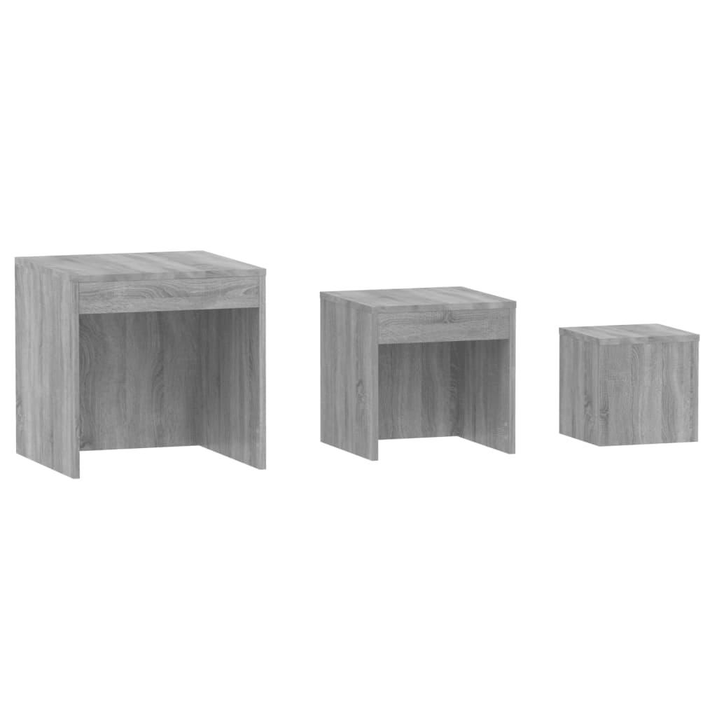 Nesting Tables 3 pcs Grey Sonoma Engineered Wood