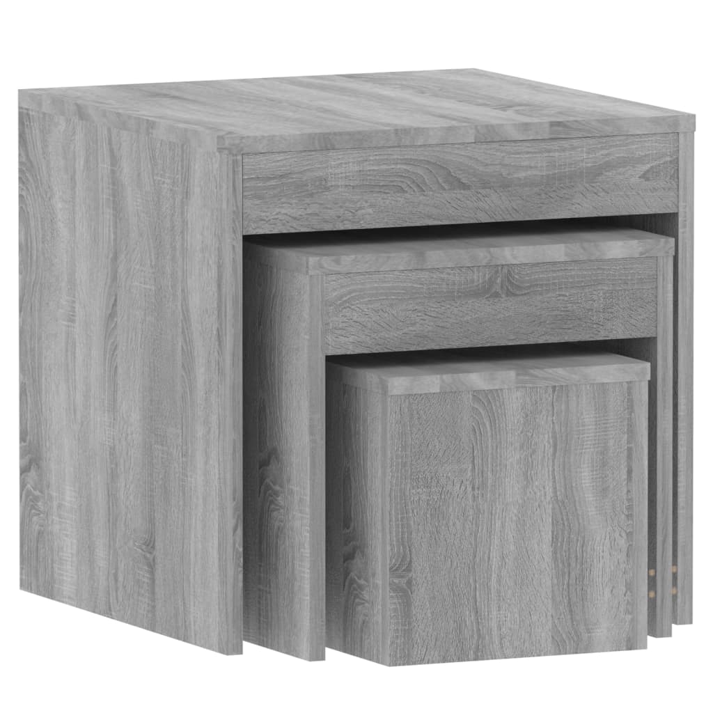 Nesting Tables 3 pcs Grey Sonoma Engineered Wood