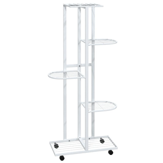 5-Floor Flower Stand With Wheels 44X23X100 Cm Iron