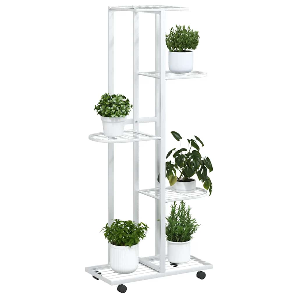 5-Floor Flower Stand With Wheels 44X23X100 Cm Iron