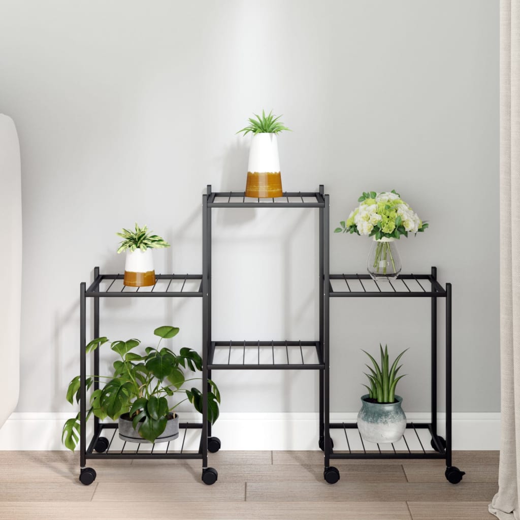 Flower Stand 83X25X60 Cm Black Iron