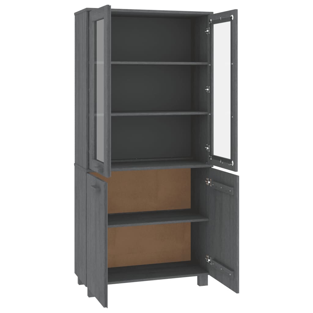 Highboard HAMAR Solid Wood Pine Dark Grey