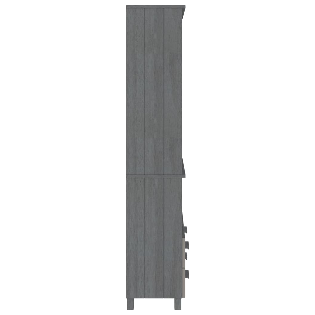 Highboard HAMAR Solid Wood Pine Dark Grey