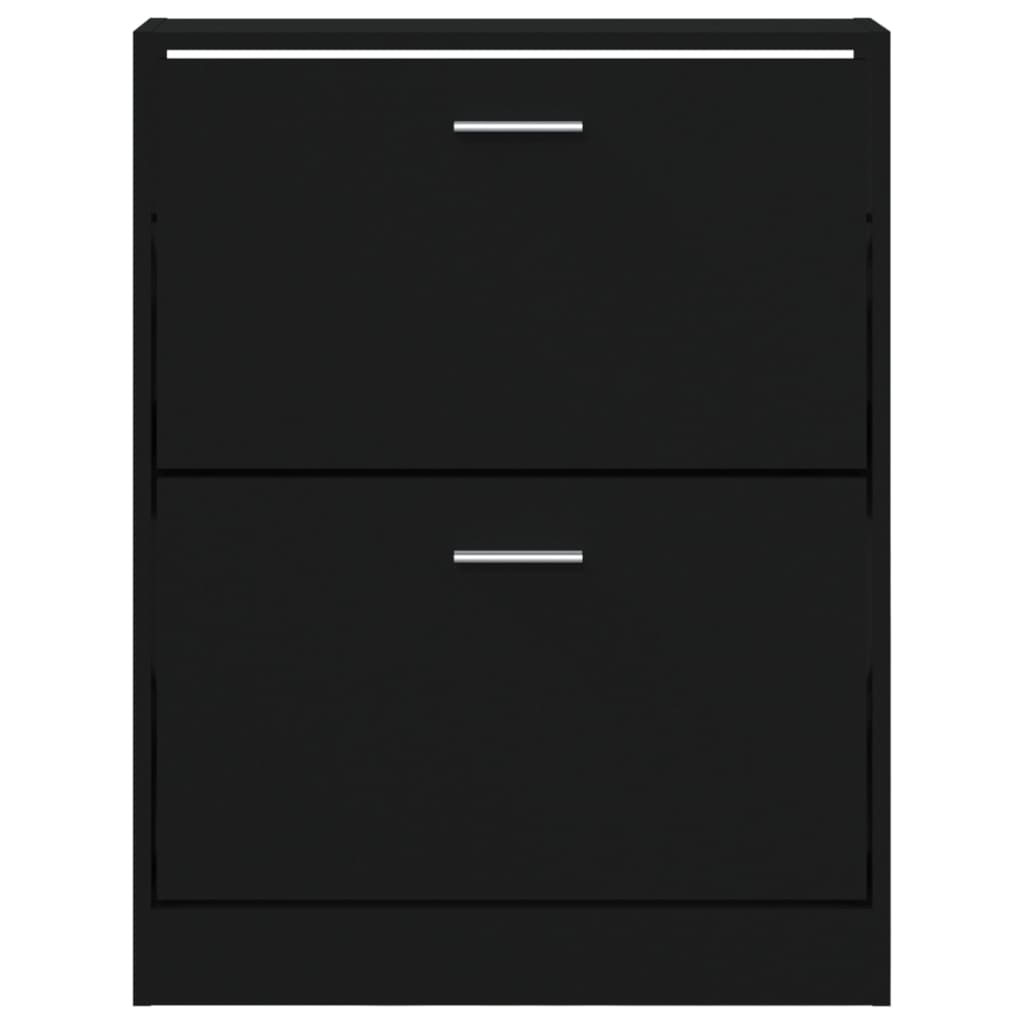 Modern Wooden Shoe Storage Flip Doors Cabinet With 2 Drawers Shoes Organiser Wood