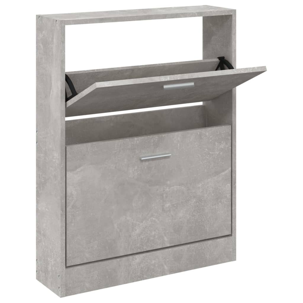 Modern Wooden Shoe Storage Flip Doors Cabinet With 2 Drawers Shoes Organiser Wood