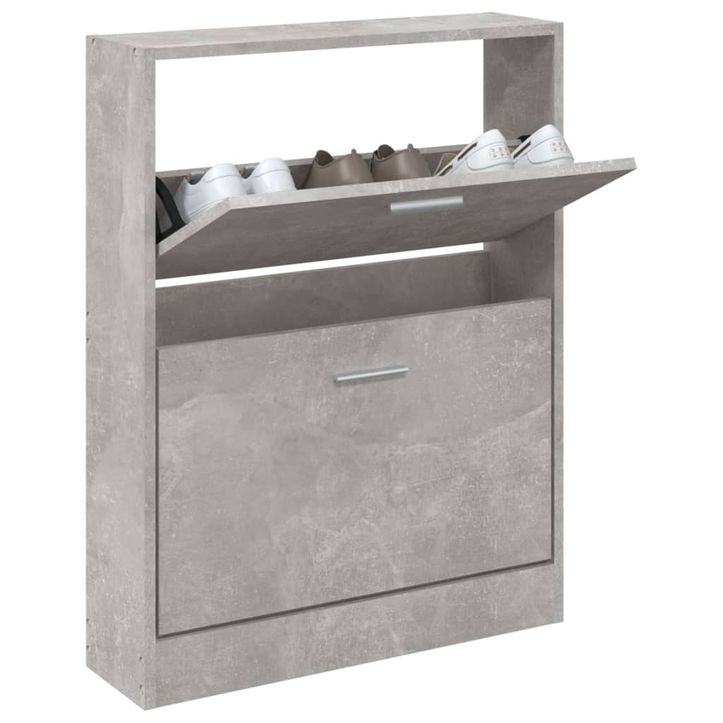 Modern Wooden Shoe Storage Flip Doors Cabinet With 2 Drawers Shoes Organiser Wood
