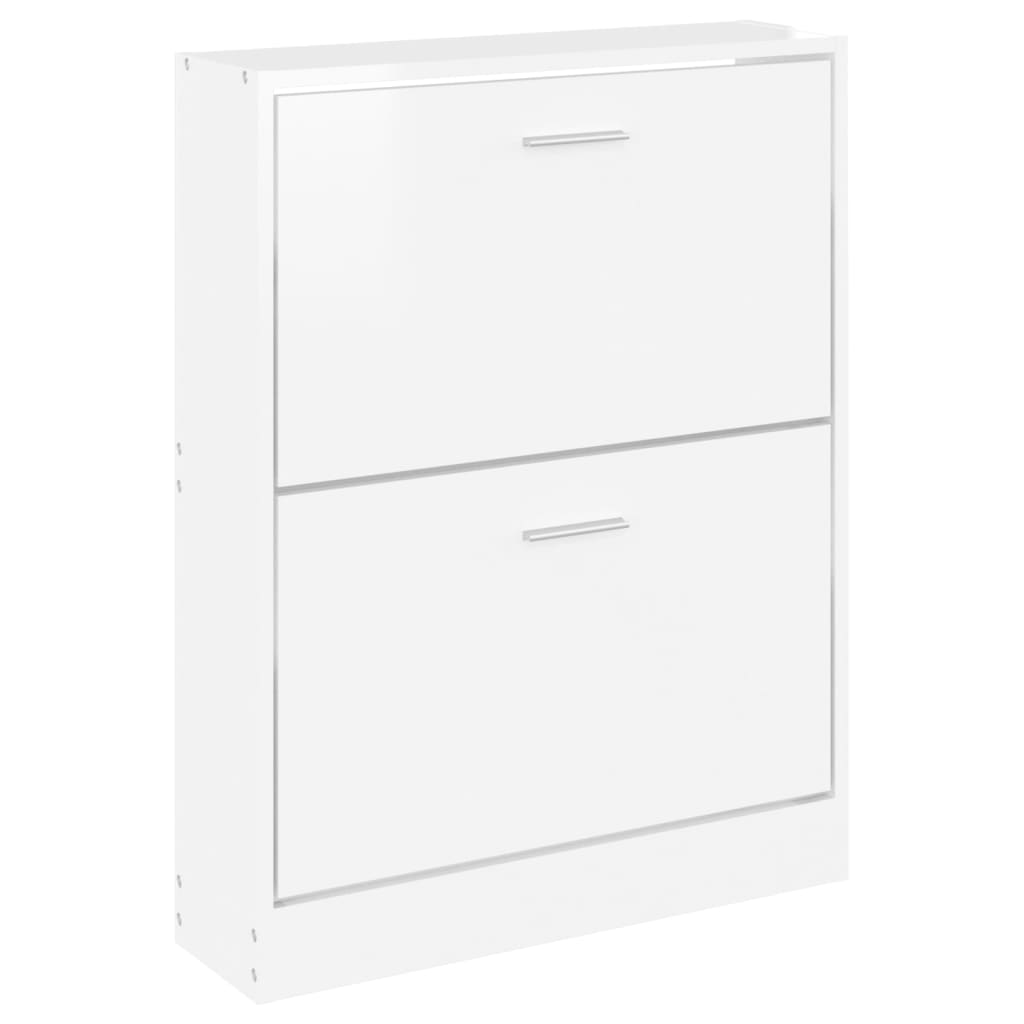 Modern Wooden Shoe Storage Flip Doors Cabinet With 2 Drawers Shoes Organiser Wood