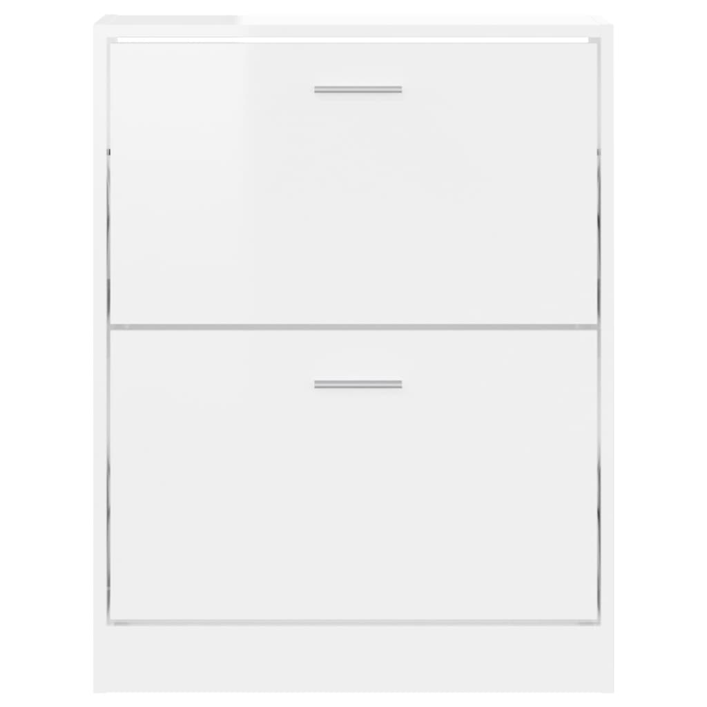 Modern Wooden Shoe Storage Flip Doors Cabinet With 2 Drawers Shoes Organiser Wood