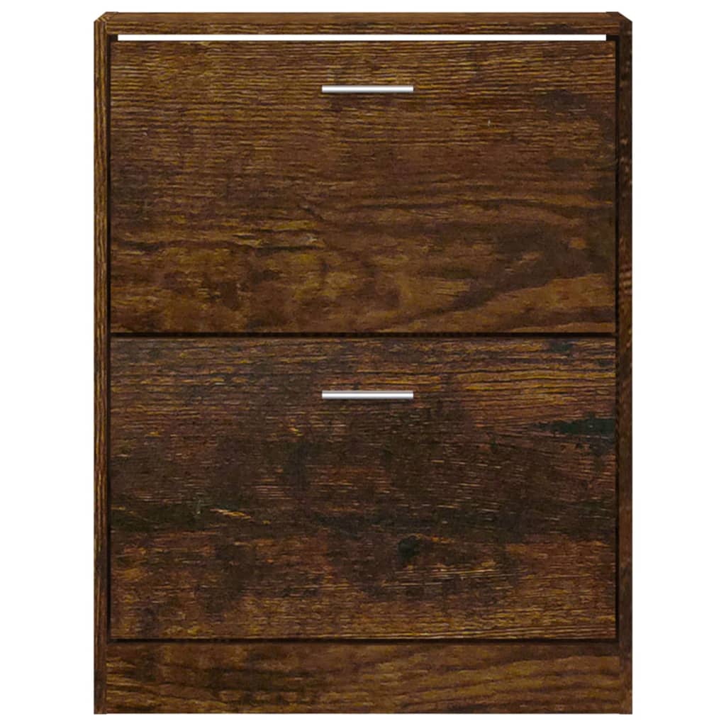 Modern Wooden Shoe Storage Flip Doors Cabinet With 2 Drawers Shoes Organiser Wood