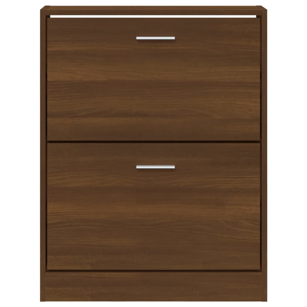 Modern Wooden Shoe Storage Flip Doors Cabinet With 2 Drawers Shoes Organiser Wood