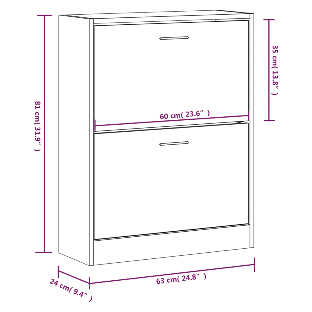 Shoe Cabinet Concrete Grey 63x24x81 cm Engineered Wood