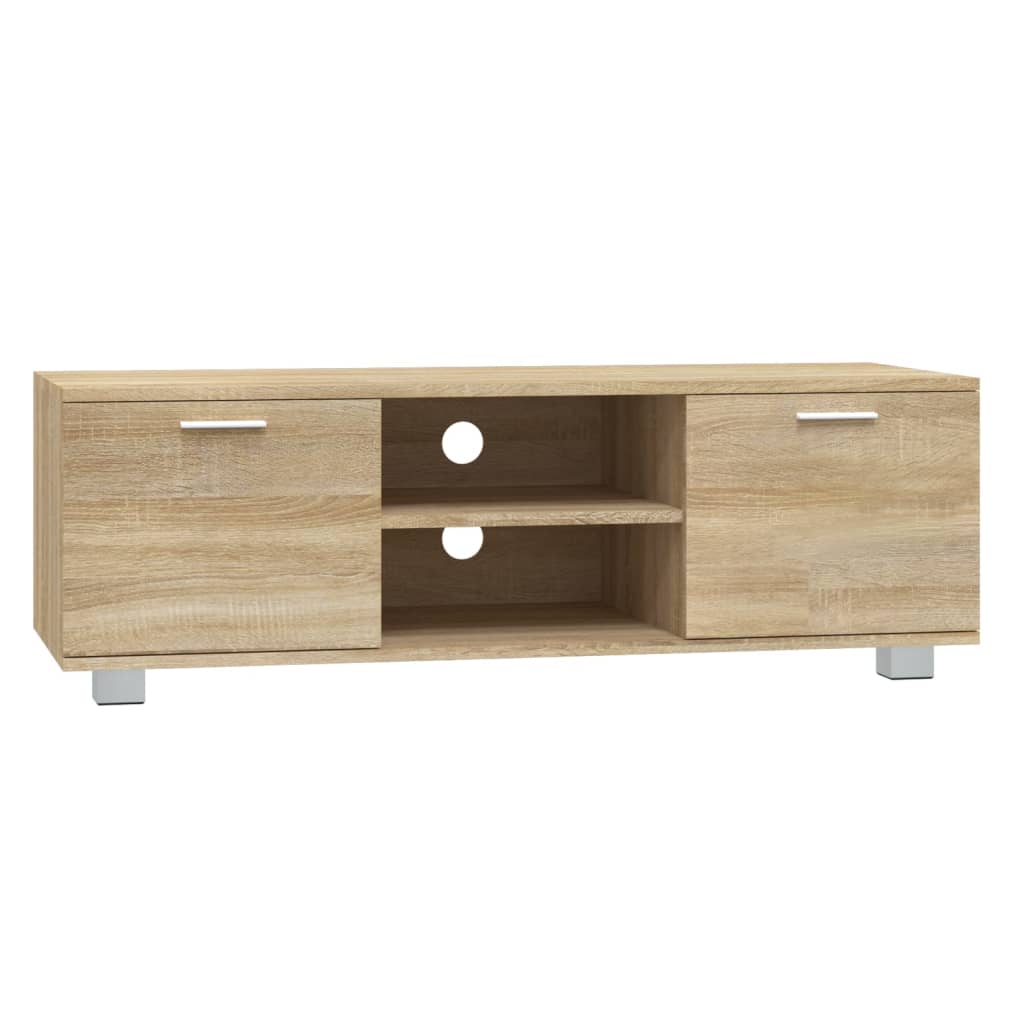 Modern Wooden 47 Inch TV Tele Stand Unit Cabinet With 2 Doors & Open Storage