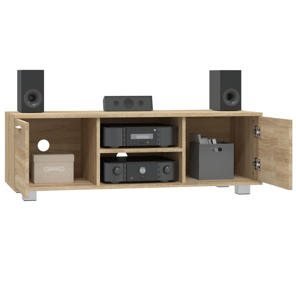 Modern Wooden 47 Inch TV Tele Stand Unit Cabinet With 2 Doors & Open Storage
