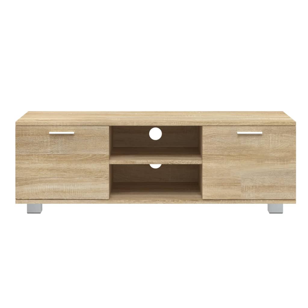 Modern Wooden 47 Inch TV Tele Stand Unit Cabinet With 2 Doors & Open Storage