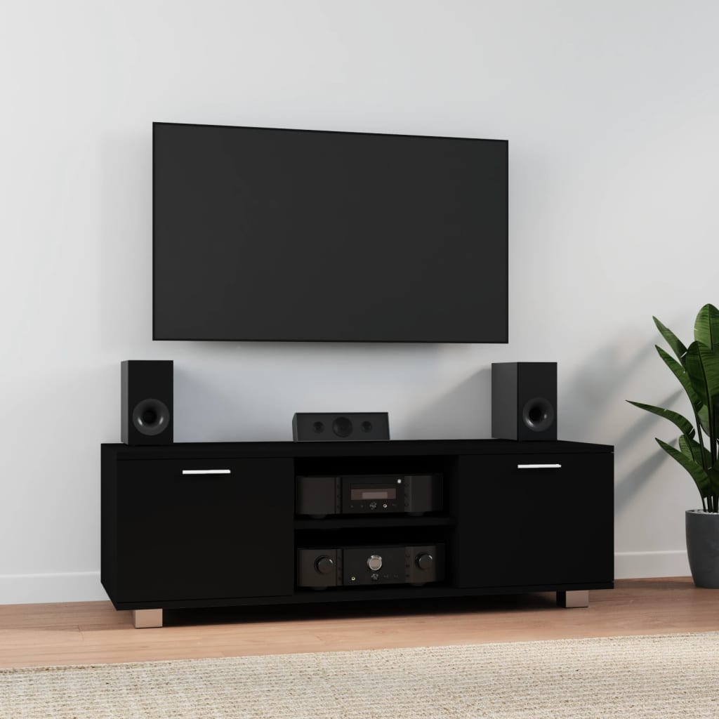 Modern Wooden 47 Inch TV Tele Stand Unit Cabinet With 2 Doors & Open Storage
