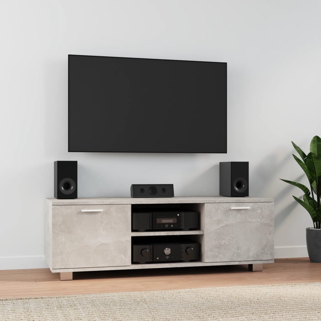 Modern Wooden 47 Inch TV Tele Stand Unit Cabinet With 2 Doors & Open Storage