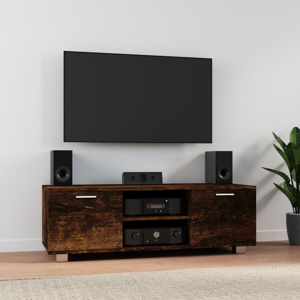 Modern Wooden 47 Inch TV Tele Stand Unit Cabinet With 2 Doors & Open Storage