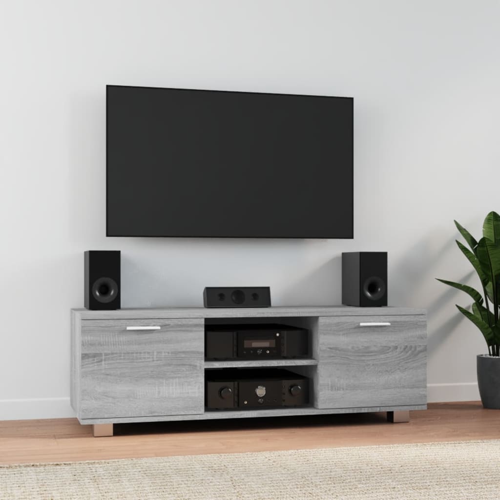Modern Wooden 47 Inch TV Tele Stand Unit Cabinet With 2 Doors & Open Storage