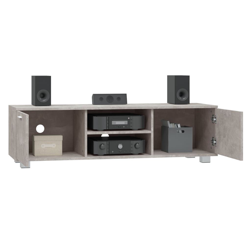 TV Cabinet Concrete Grey 140x40.5x35 cm Engineered Wood